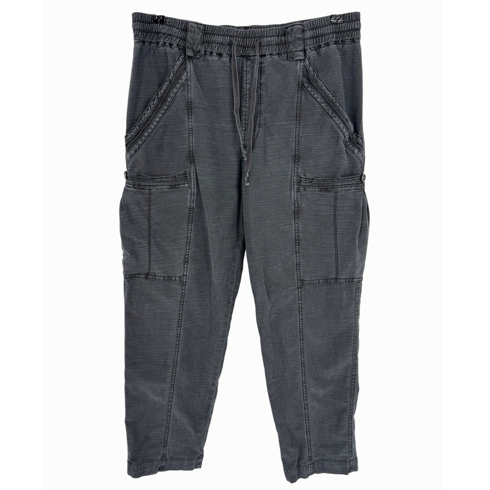 Anthropologie Angela Cropped Cargo Pants Size 29 Gray Utility Casual Pull On